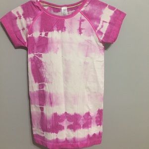 Ivviva pink and white tye-dye tee size small (8)